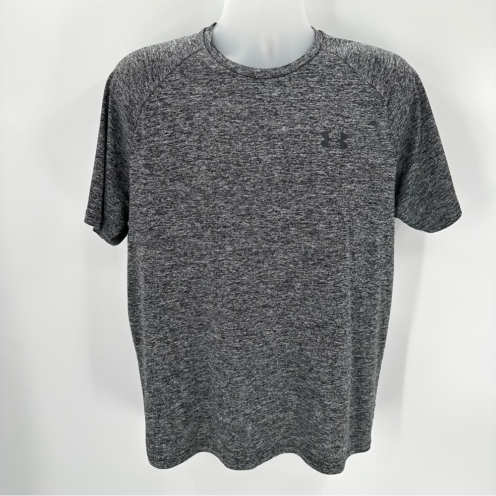 Under Armour The Tech Tee Men’s L Gray Athletic Workout Gym T-shirt LG Short slv